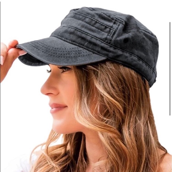 LAST ONE: Military inspired distressed adjustable women’s trendy cadet hat - Picture 2 of 3